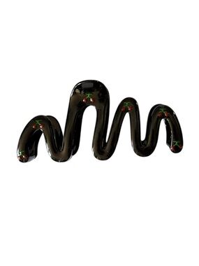 Black & Red Cherry Cherries Glossy Squiggly Wavy 5" Large Lobster Claw Hair Clip